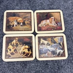 Vintage Jason Coasters Nostalgic Dogs Set of 4 Original Box Cork Back D2714